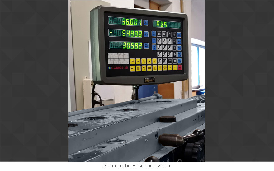 Numerische Positionsanzeige visualisierung von Achsen