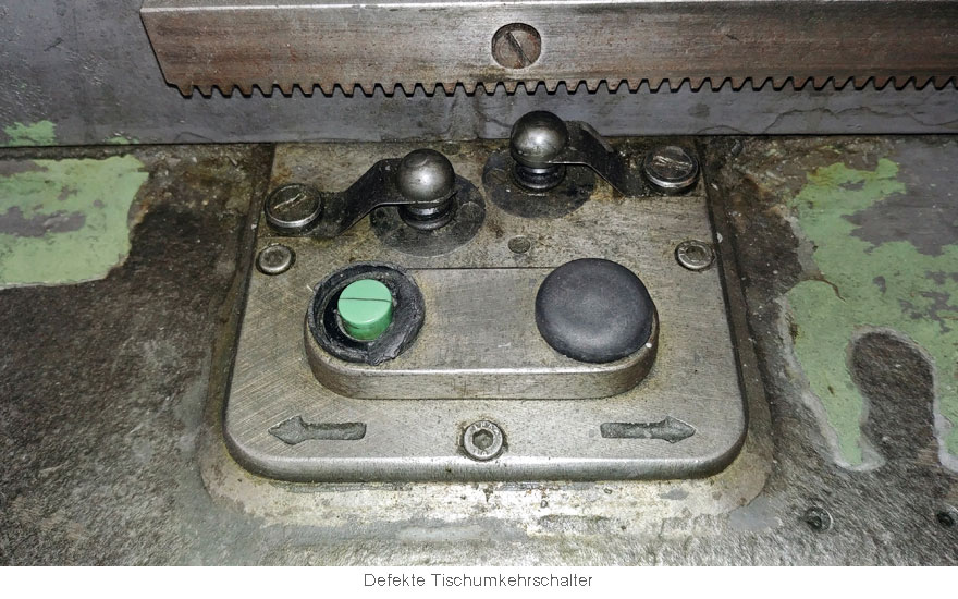 Defekte Positionsschalter für Tischumkehr