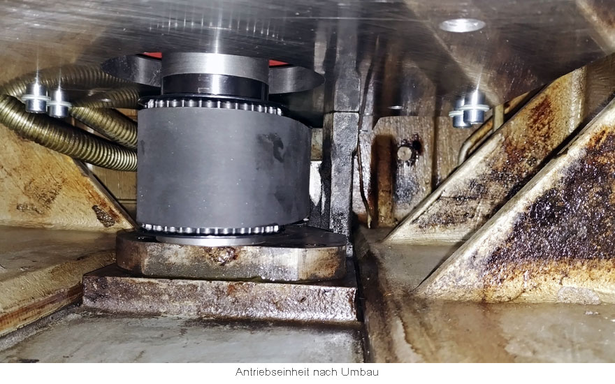 Zahnriemenscheibe mit Zahnriemen fertig montiert Hauptspindelantrieb